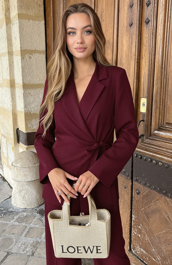 Getailleerde Blazer Met Strik Burgundy 2.0 – shoparchief