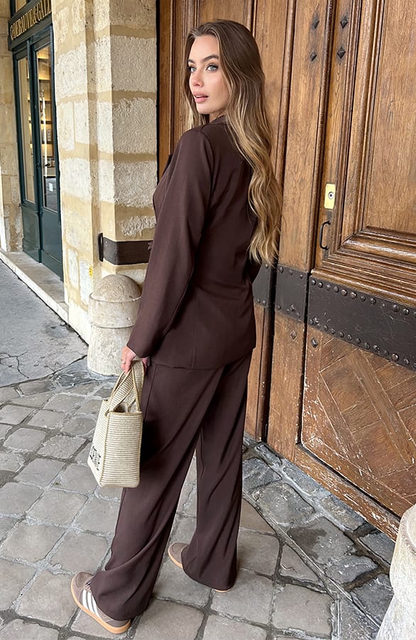 Getailleerde Blazer Met Strik Choco – blazers — foto 3
