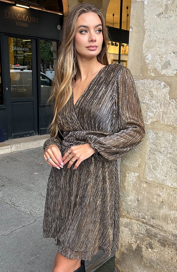 Waistband Dress Lurex Brons – alle jurkjes — foto 5