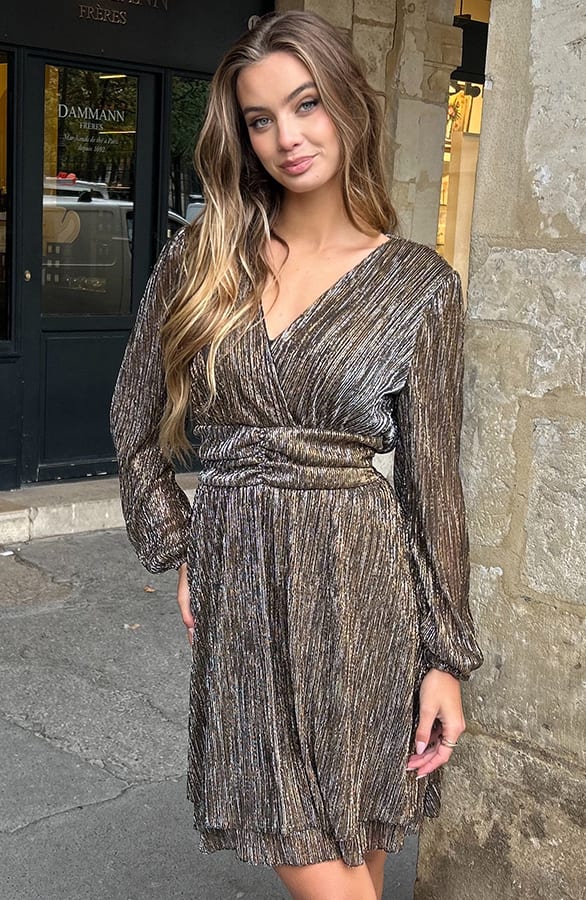 Waistband Dress Lurex Brons – alle jurkjes — foto 6
