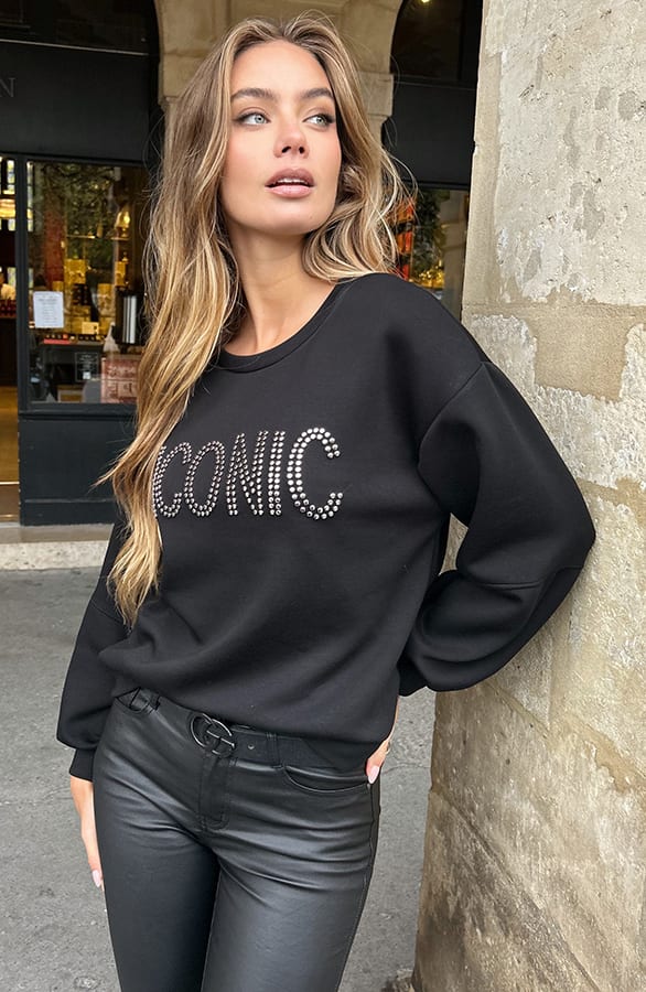 Iconic Trui Met Studs Zwart – truien — foto 3