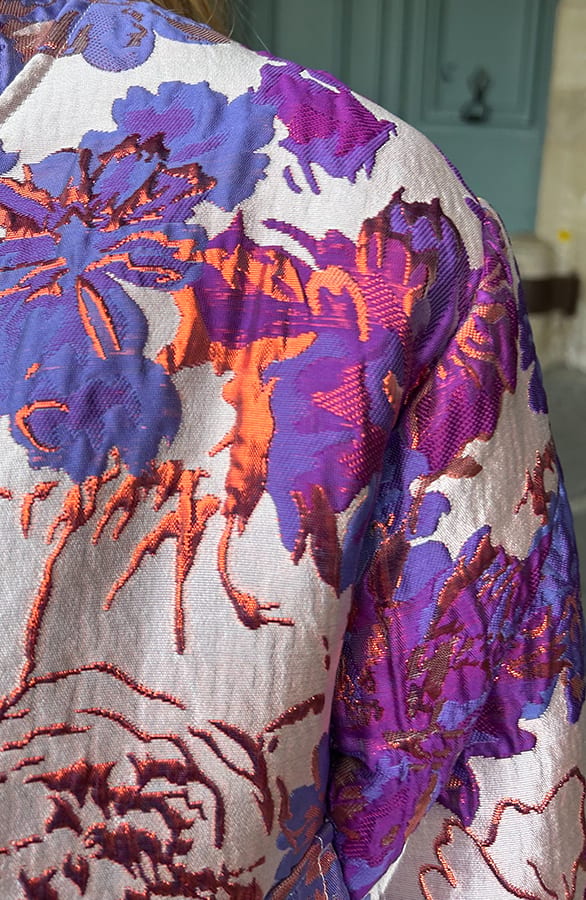Jacquard Flower Print Bomberjacket Paars – jassen — foto 6