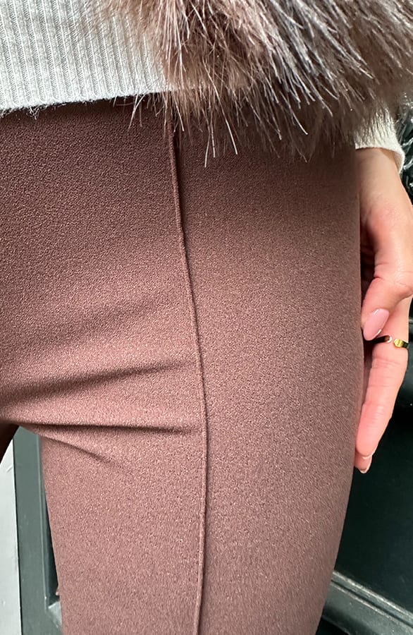 Janine Flared Broek Met Stiksel Choco – flared broeken — foto 4