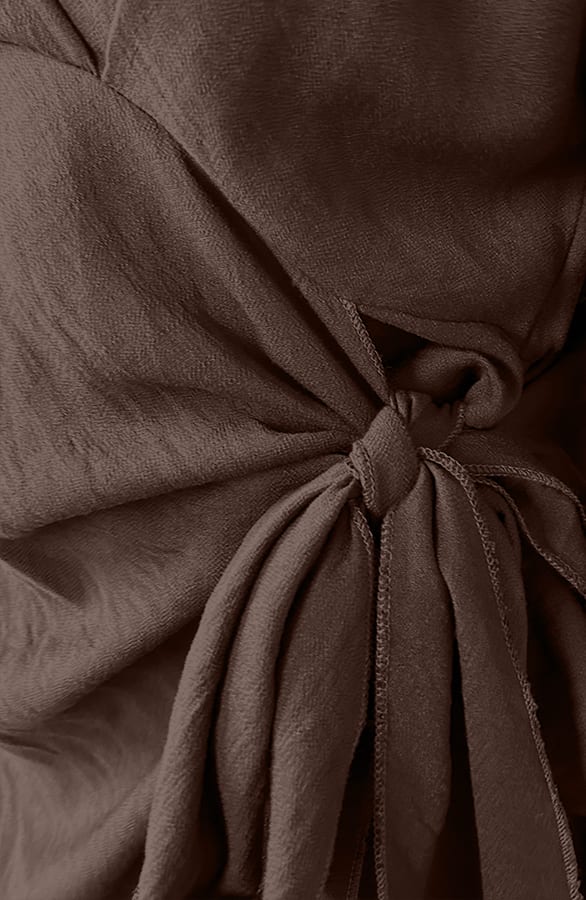 Knotted V-Neck Dress Choco – alle jurkjes — foto 9