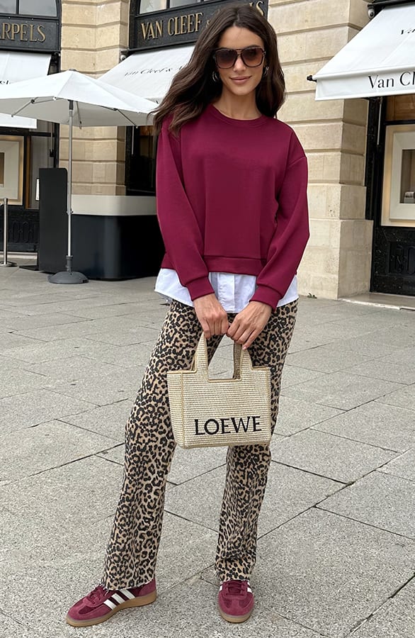 Layered Look Trui Met Blouse Burgundy – truien — foto 6