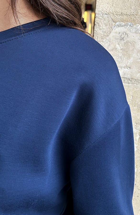 Layered Look Trui Met Blouse Navy – truien — foto 4