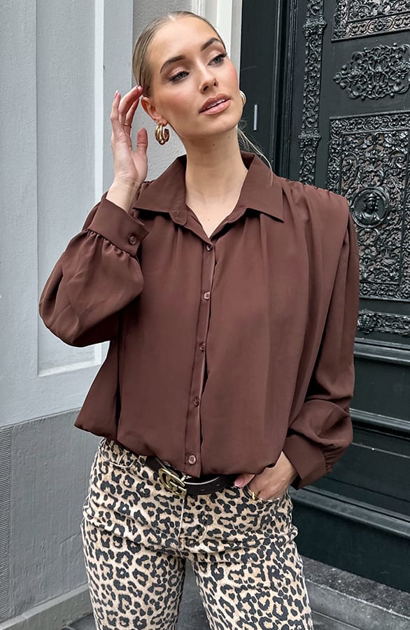 Longsleeve Crop Blouse Choco – kleding — foto 6