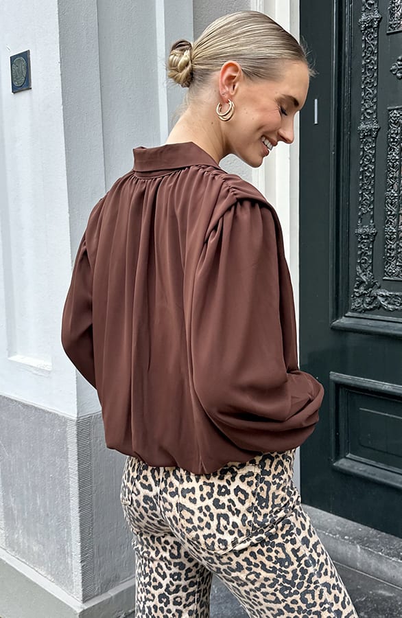 Longsleeve Crop Blouse Choco – kleding — foto 4