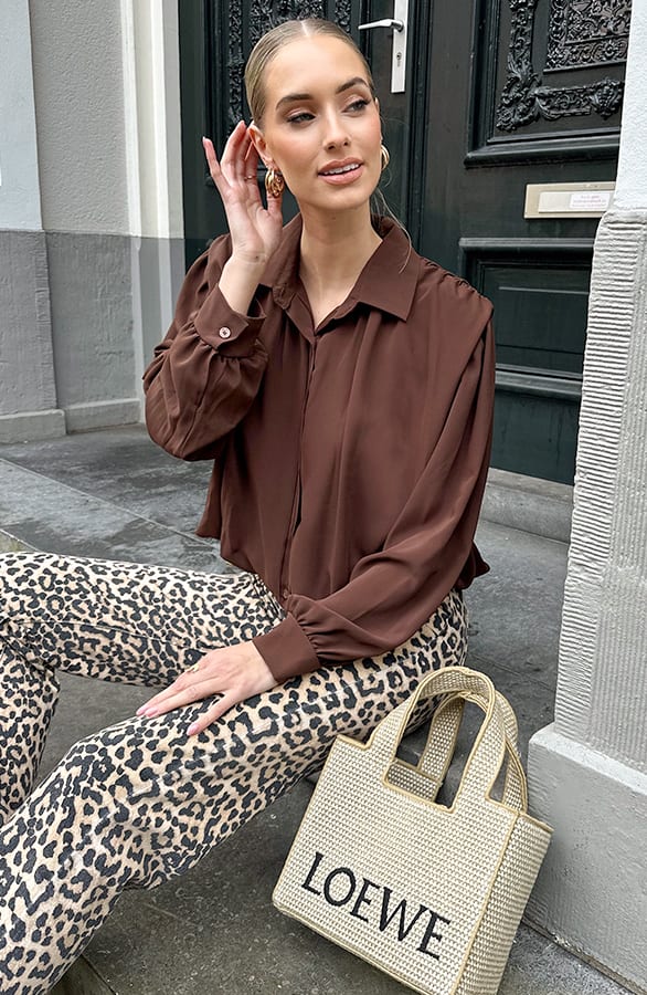 Longsleeve Crop Blouse Choco – kleding — foto 7