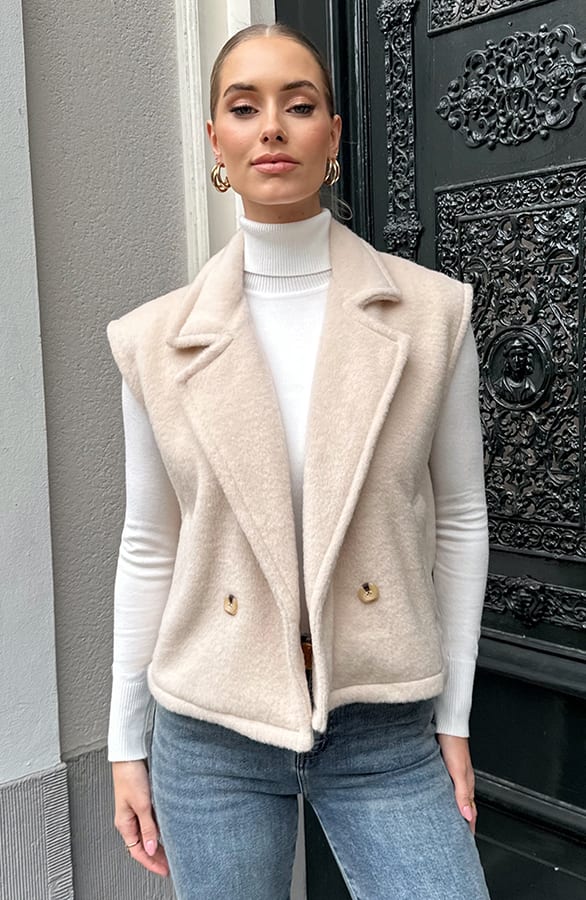 Loose Fit Gilet Beige