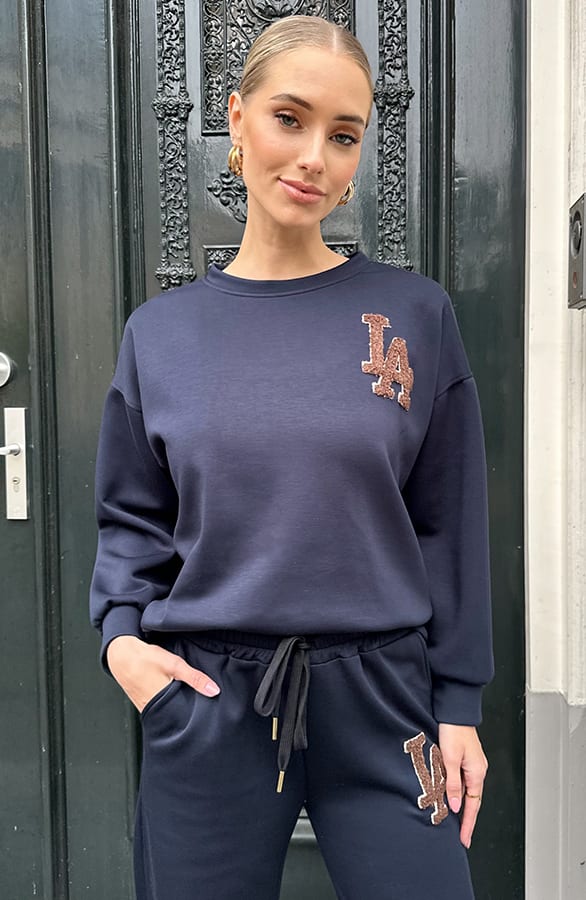 Loose-fit LA Sweater Navy – truien