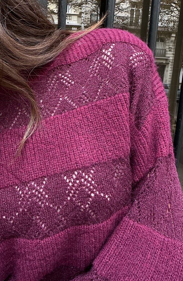 Lurex Trui Oversized Burgundy – truien — foto 4