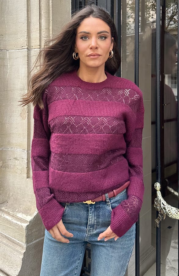 Lurex Trui Oversized Burgundy – truien — foto 6