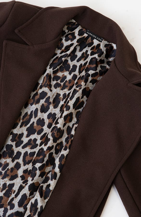 Mantel Met Leopard Voering Choco – jassen — foto 4