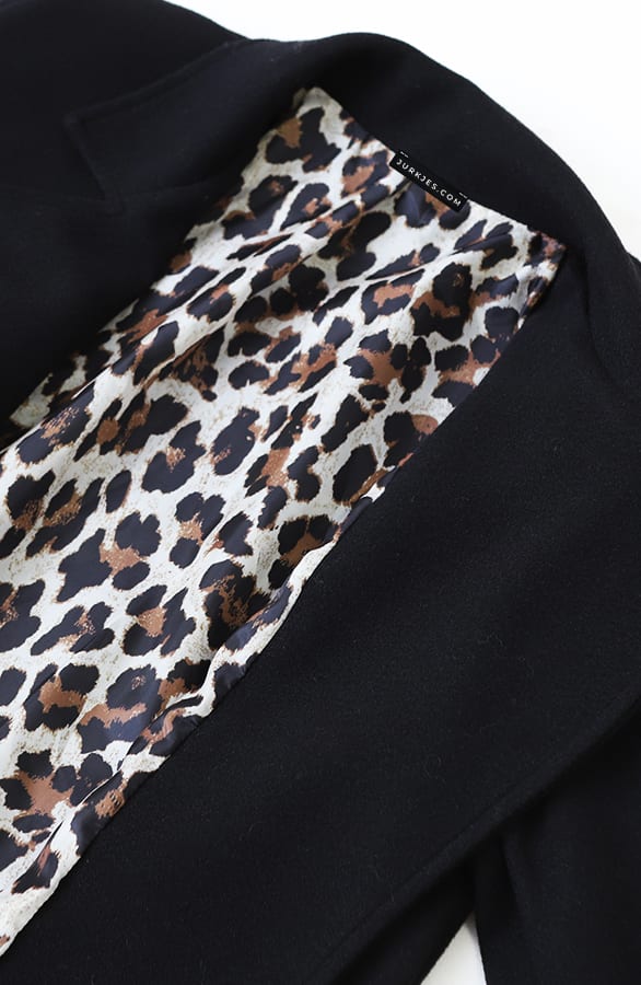 Mantel Met Leopard Voering Zwart – jassen — foto 6
