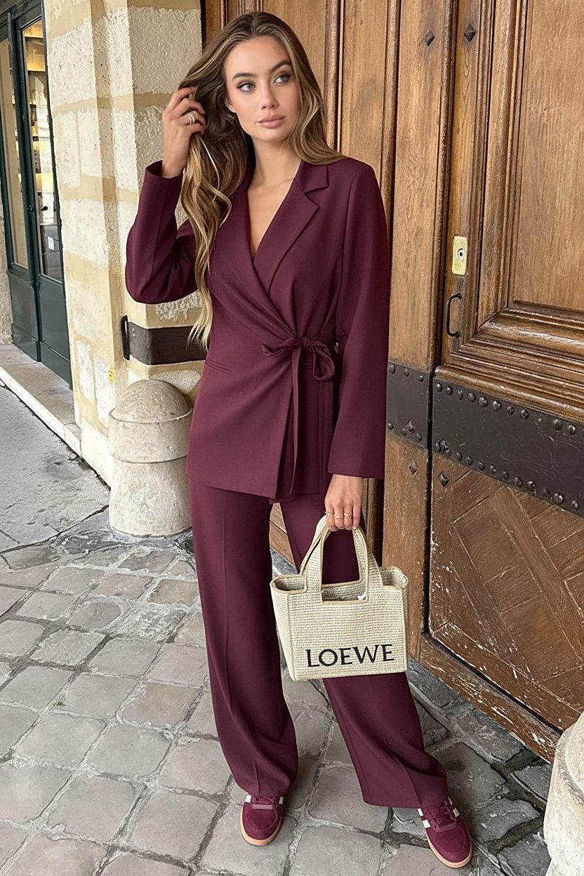 Pantalon Straight Leg Burgundy – broeken — foto 4