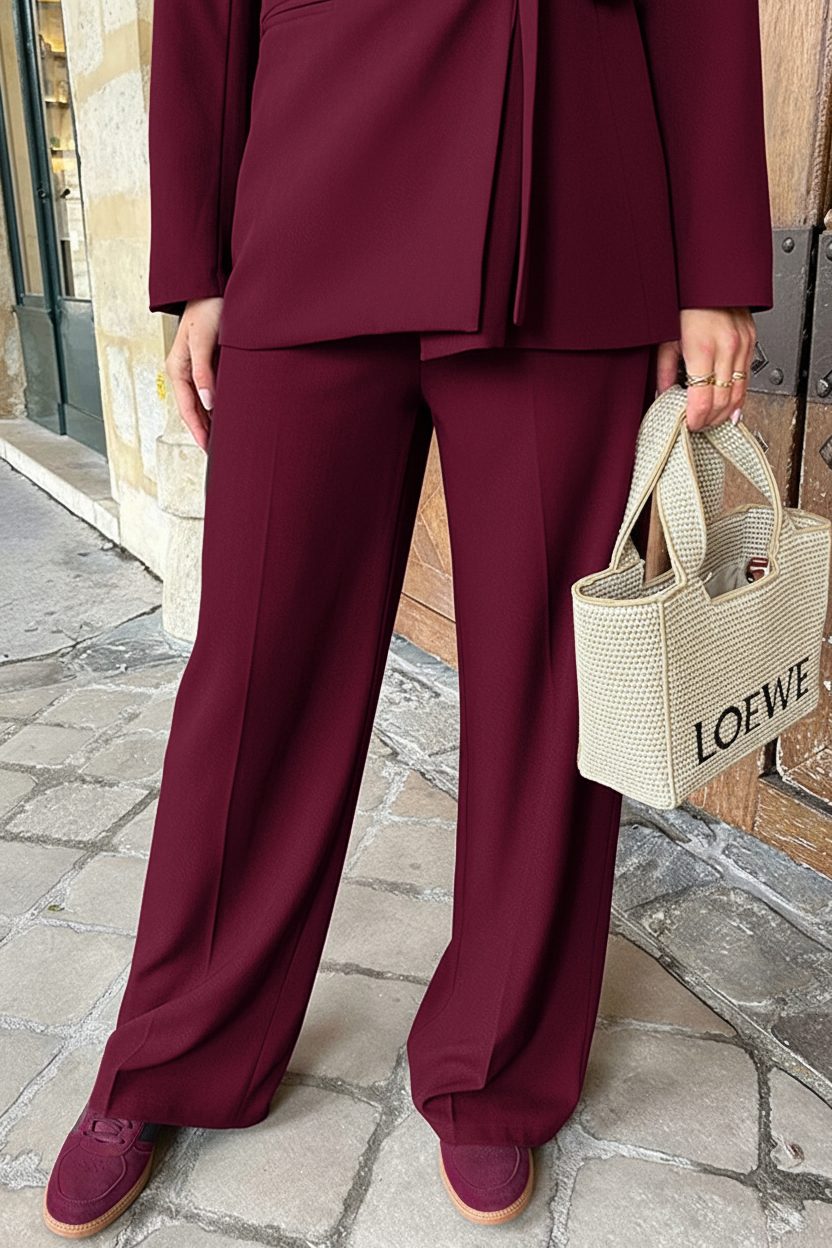 Pantalon Straight Leg Burgundy 2.0 – broeken