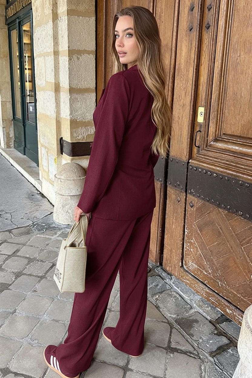 Getailleerde Blazer Met Strik Burgundy 2.0 – shoparchief — foto 3