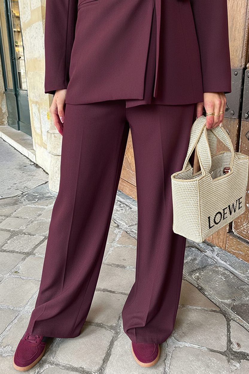 Pantalon Straight Leg Burgundy