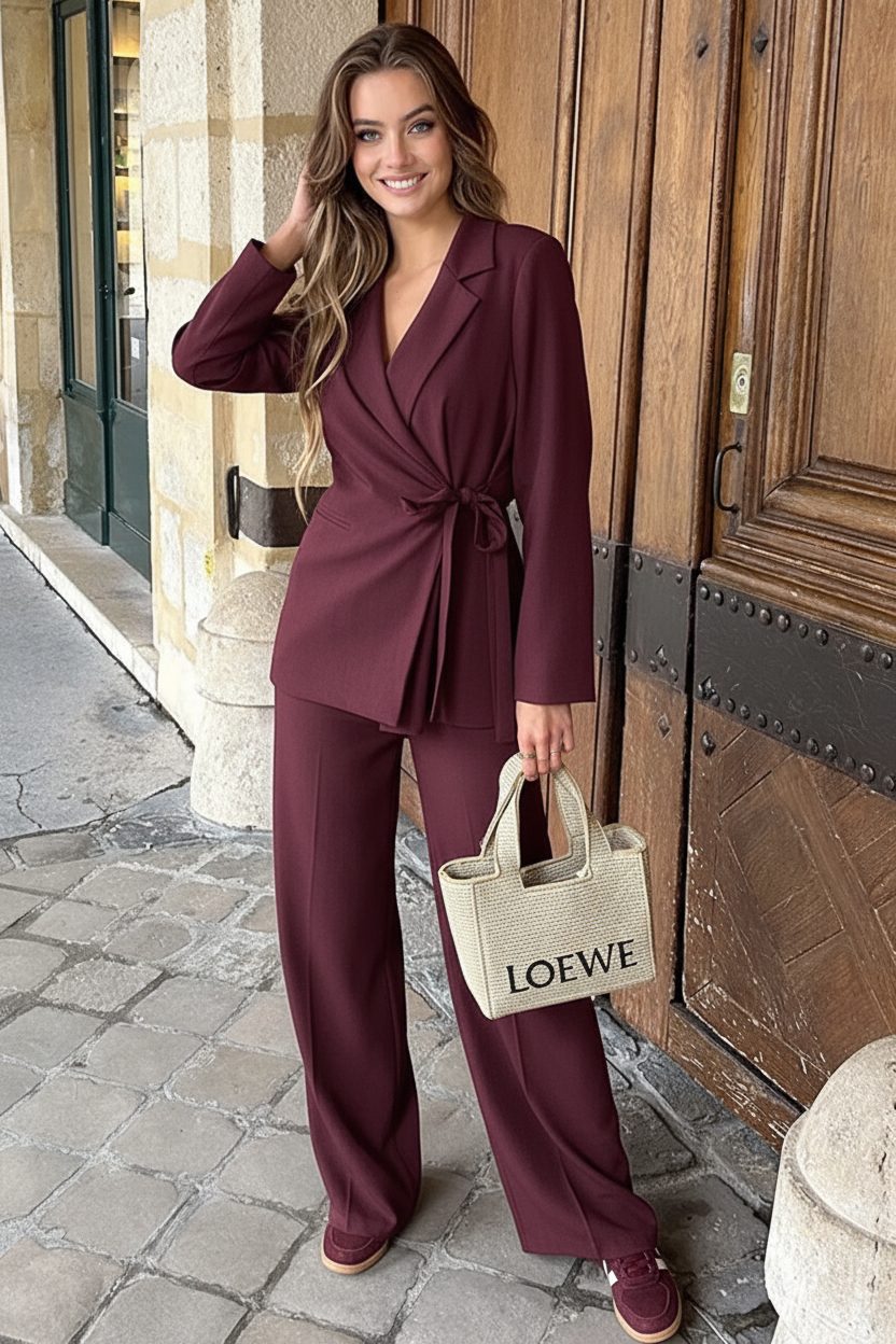 Pantalon Straight Leg Burgundy – broeken — foto 2