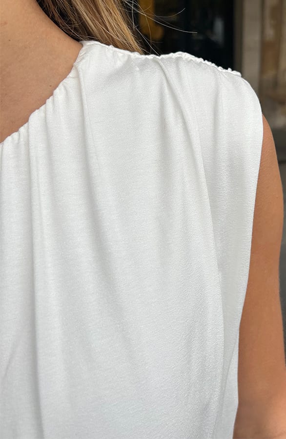 Plooien Crop Top Ecru – shirts & tops — foto 3