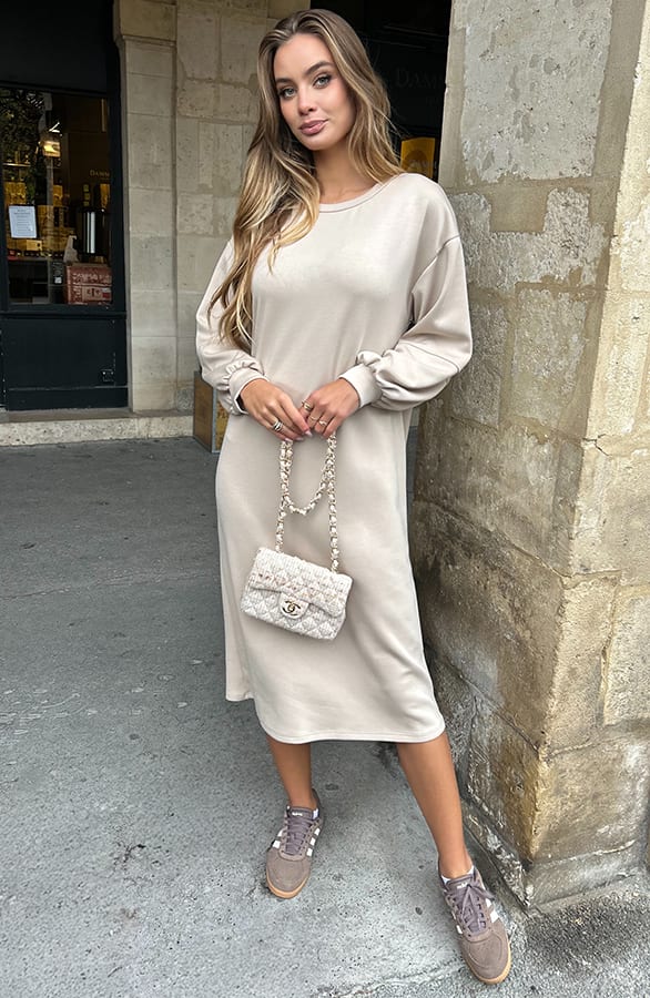 Relaxed Fit Sweaterjurk Beige – alle jurkjes — foto 7