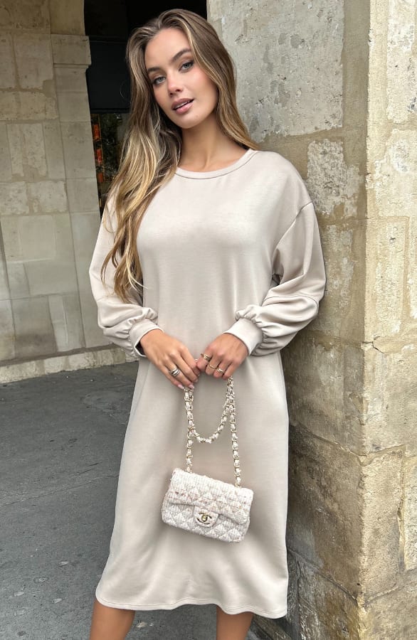 Relaxed Fit Sweaterjurk Beige – alle jurkjes — foto 8
