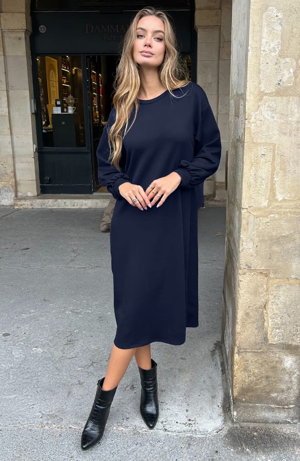 Relaxed Fit Sweaterjurk Navy – alle jurkjes — foto 5