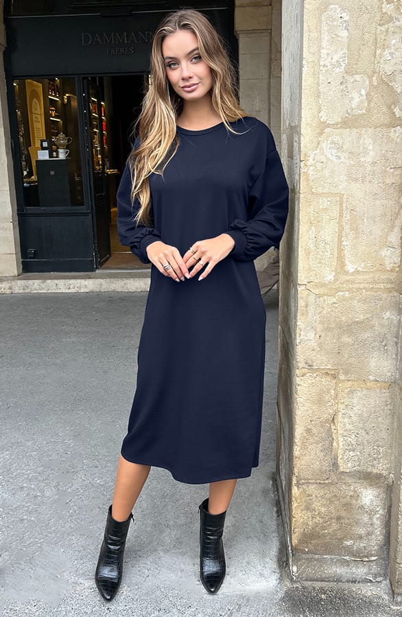 Relaxed Fit Sweaterjurk Navy – alle jurkjes — foto 6