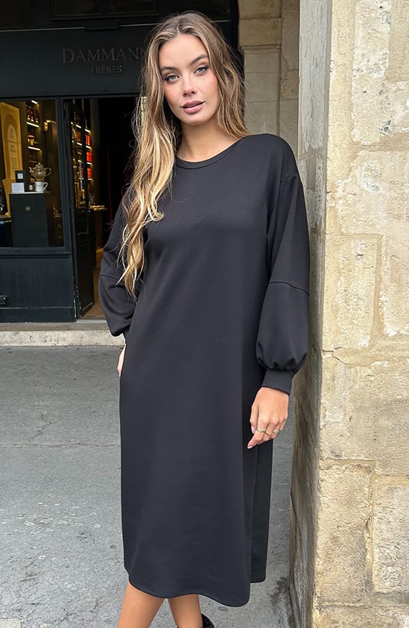 Relaxed Fit Sweaterjurk Zwart – alle jurkjes — foto 6