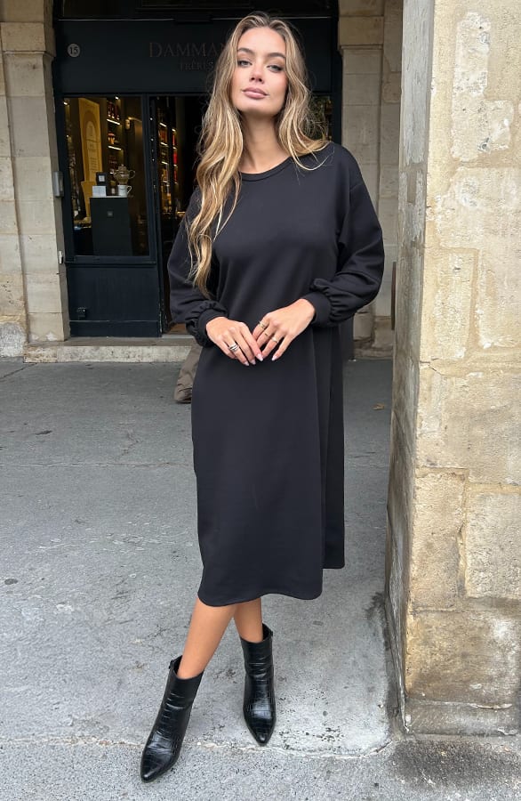 Relaxed Fit Sweaterjurk Zwart – alle jurkjes — foto 7