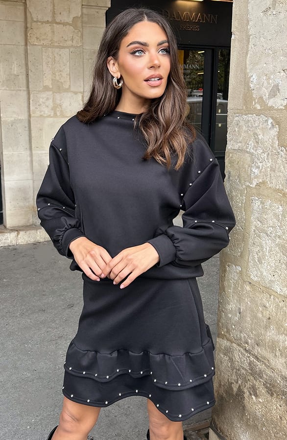 Ruffled Skirt Met Studs Zwart – kleding — foto 4