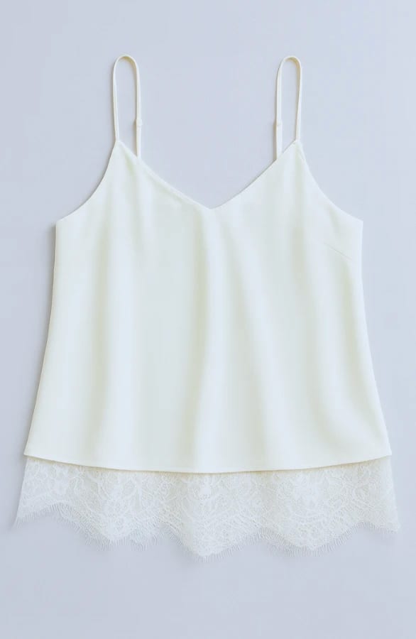 Satijnen Top Met Kant Ecru – shirts & tops