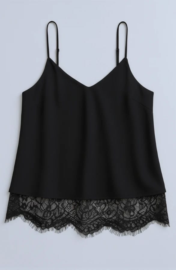 Satijnen Top Met Kant Zwart – shirts & tops
