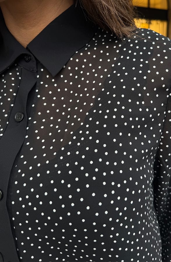 See-through Polkadot Blouse Zwart – shirts & tops — foto 5