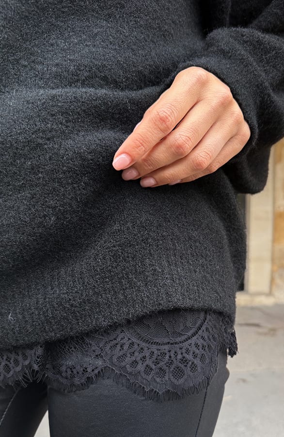 Satijnen Top Met Kant Zwart – shirts & tops — foto 4