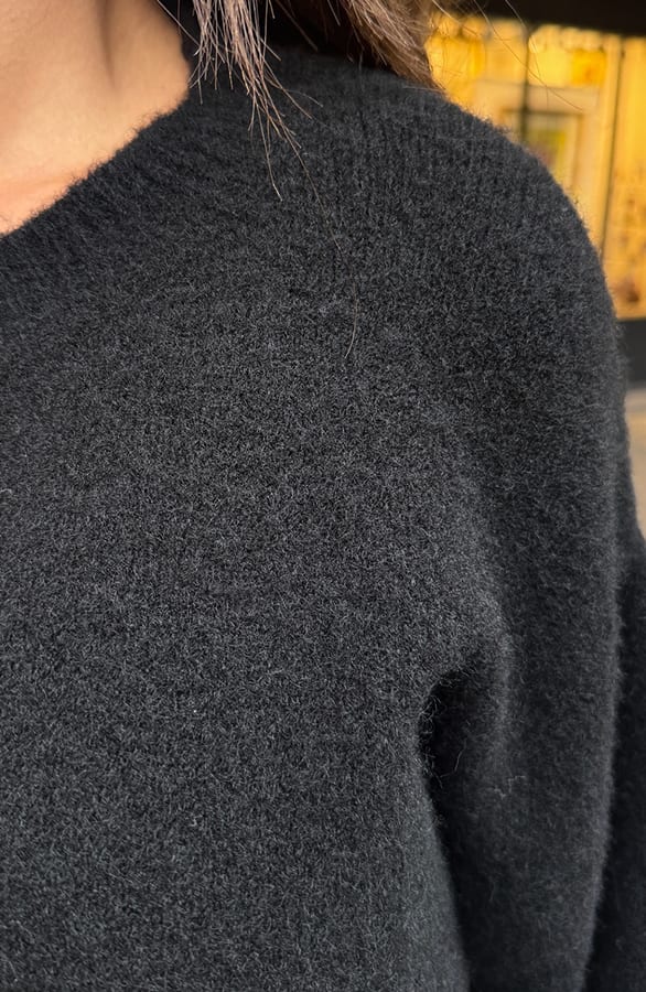 Soft Melange Sweater Zwart – truien — foto 6
