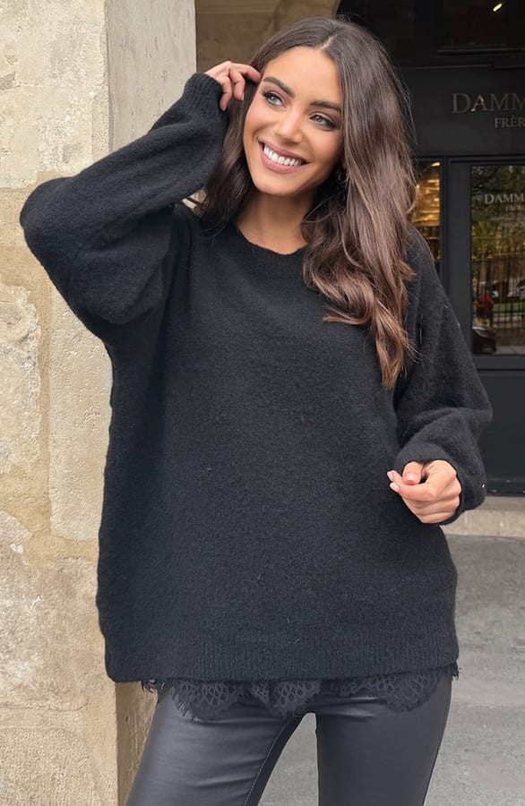 Satijnen Top Met Kant Zwart – shirts & tops — foto 2