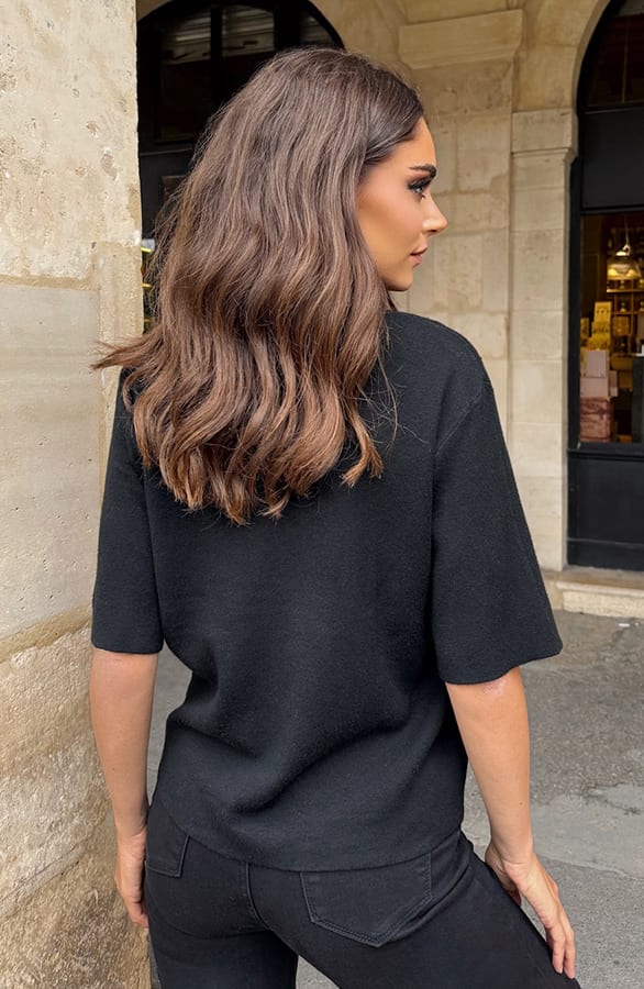 Sparkle Detail Top Zwart – shoparchief — foto 4