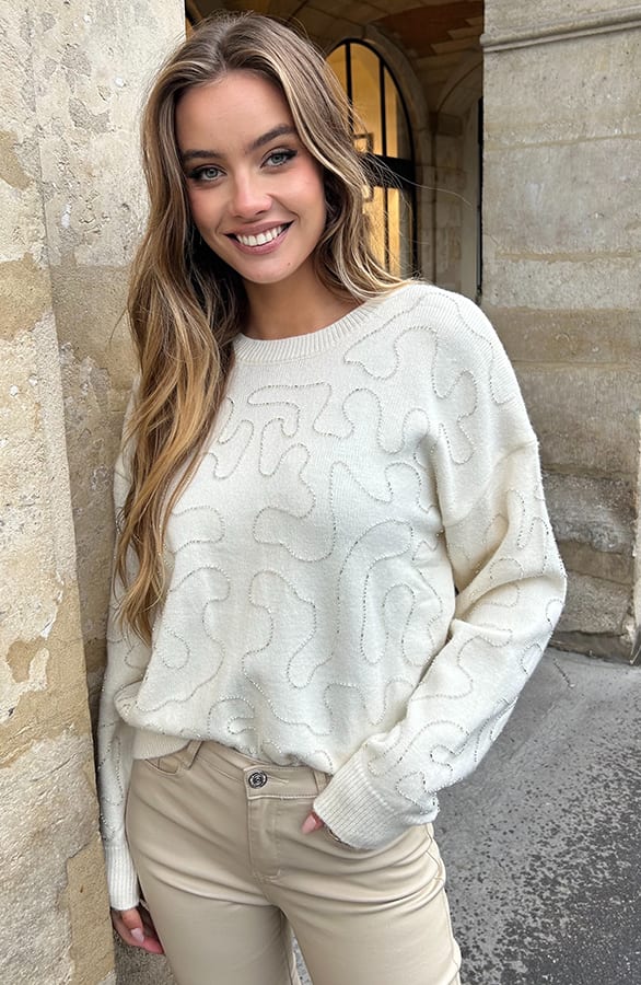 Sparkle Knit Sweater Beige – shoparchief — foto 6