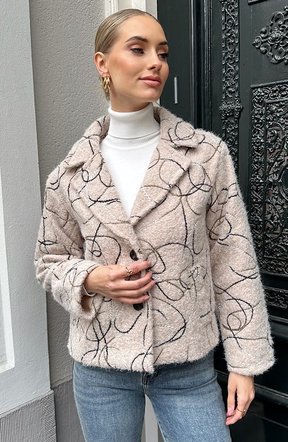 Statement Design Jacket Beige – jassen — foto 5