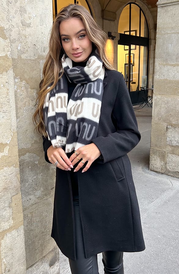 Statement Sjaal Met Print Zwart – shoparchief