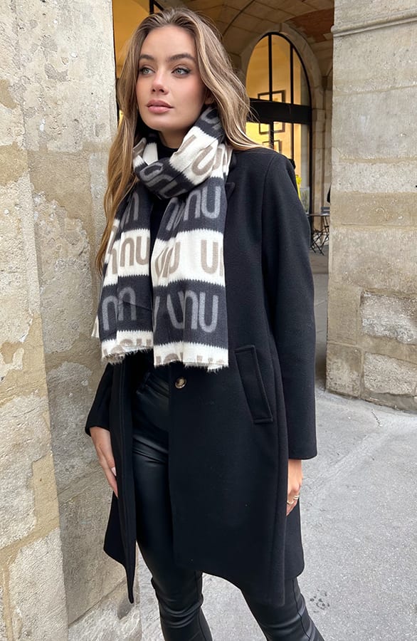 Statement Sjaal Met Print Zwart – shoparchief — foto 2