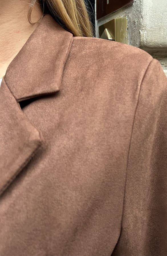 Suede Oversized Blazer Choco – shoparchief — foto 6