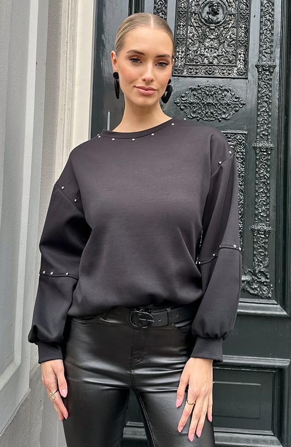 Sweater Met Studs Zwart – truien — foto 3