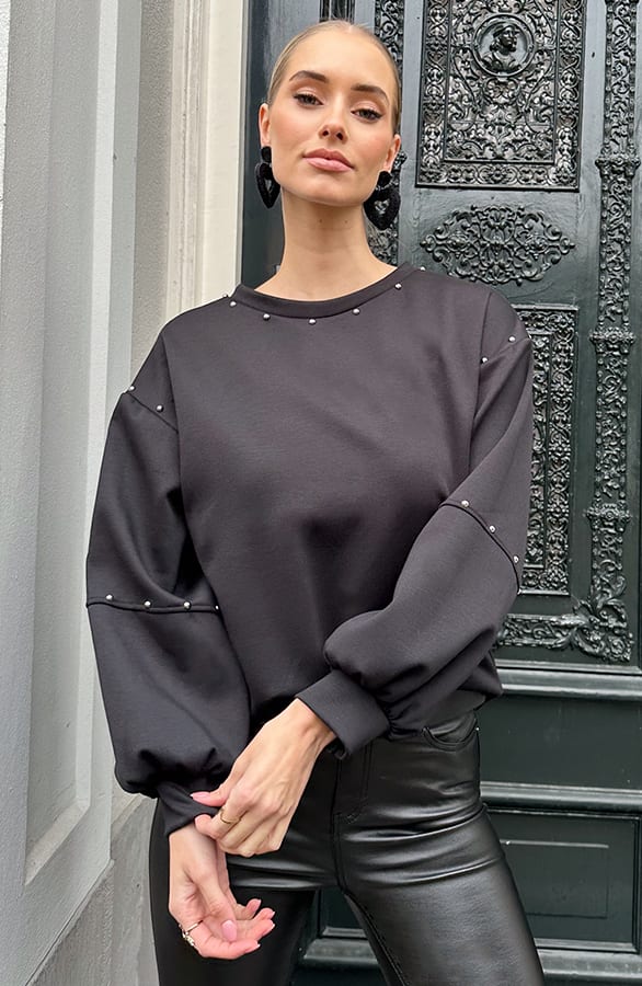 Sweater Met Studs Zwart – truien — foto 9