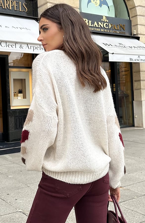 Trui Met Hartjes Mouwen Beige – truien — foto 3