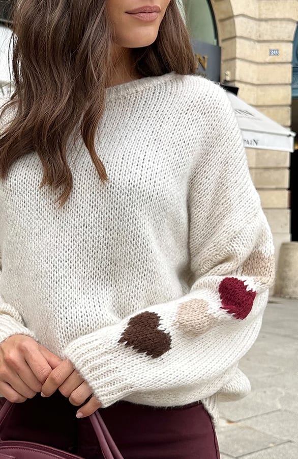Trui Met Hartjes Mouwen Beige – truien — foto 4