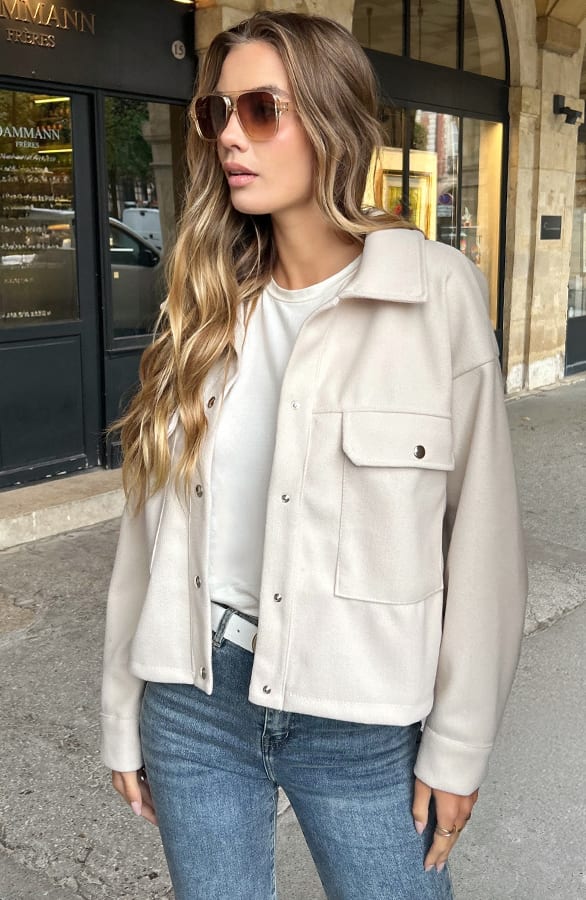 Utility Jacket Kenzie Beige – jassen — foto 6