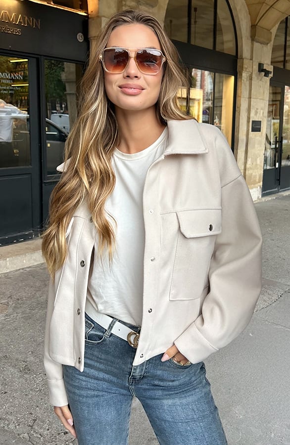 Utility Jacket Kenzie Beige – jassen — foto 3